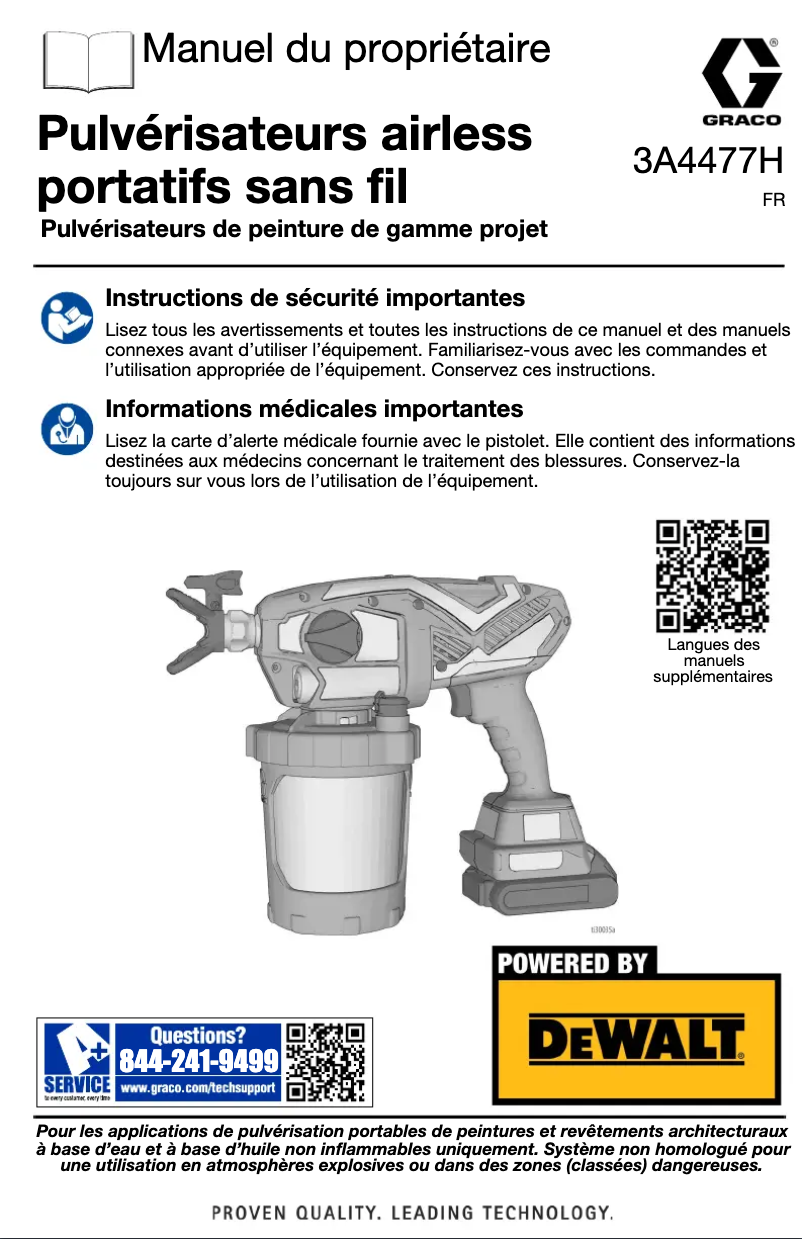 Page 1 de la notice Manuel utilisateur Graco Ultra Cordless 17M363