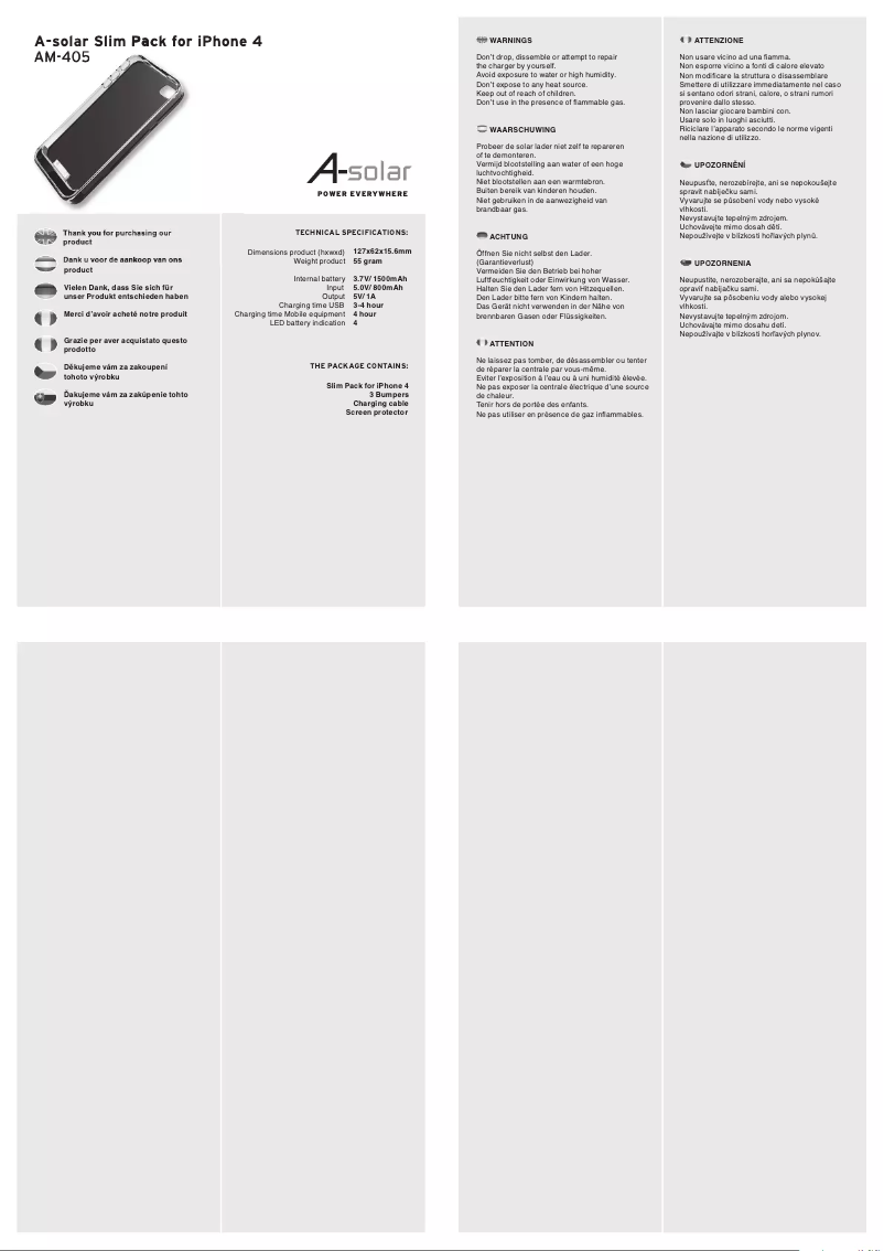 Page n°1 - Manuel utilisateur A-Solar AM-405
