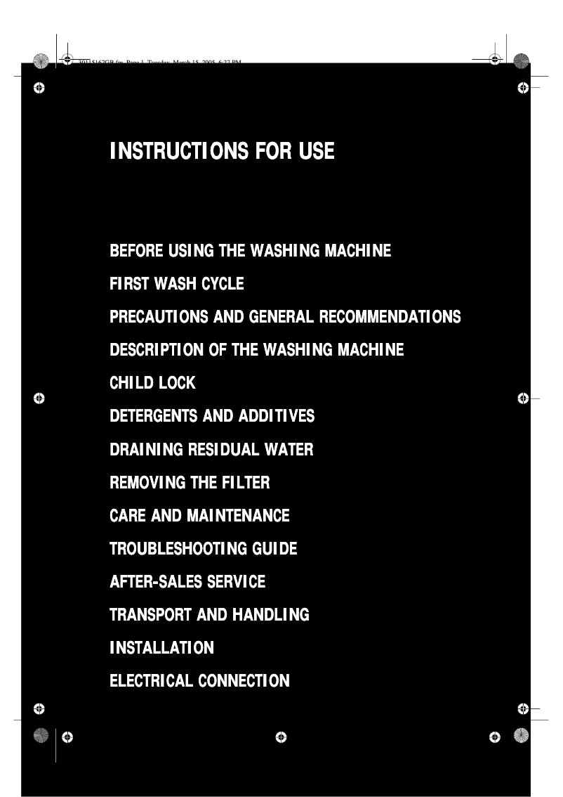 Image de la première page du manuel de l'appareil AWM 8500