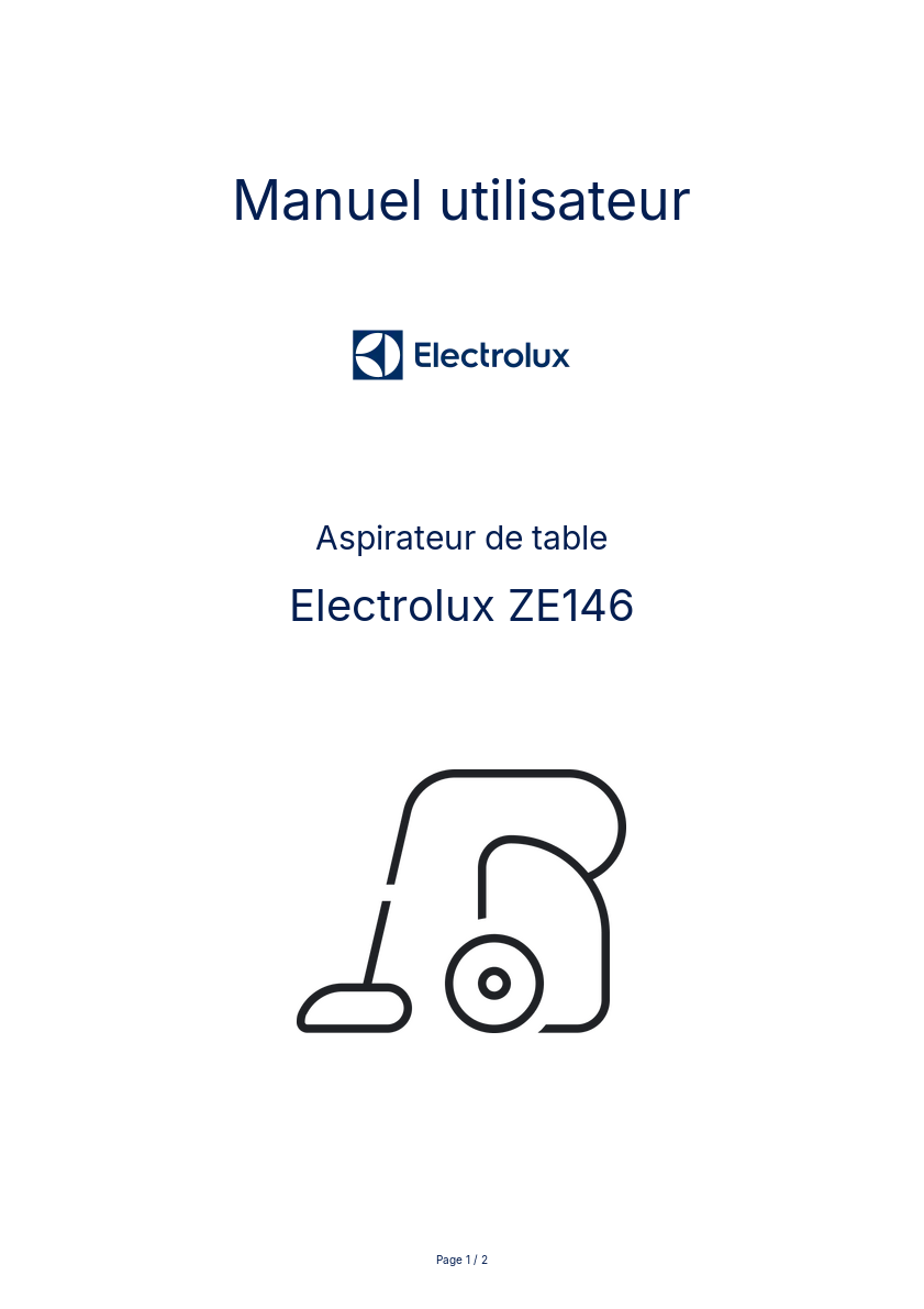 Image de la première page du manuel de l'appareil ZE146