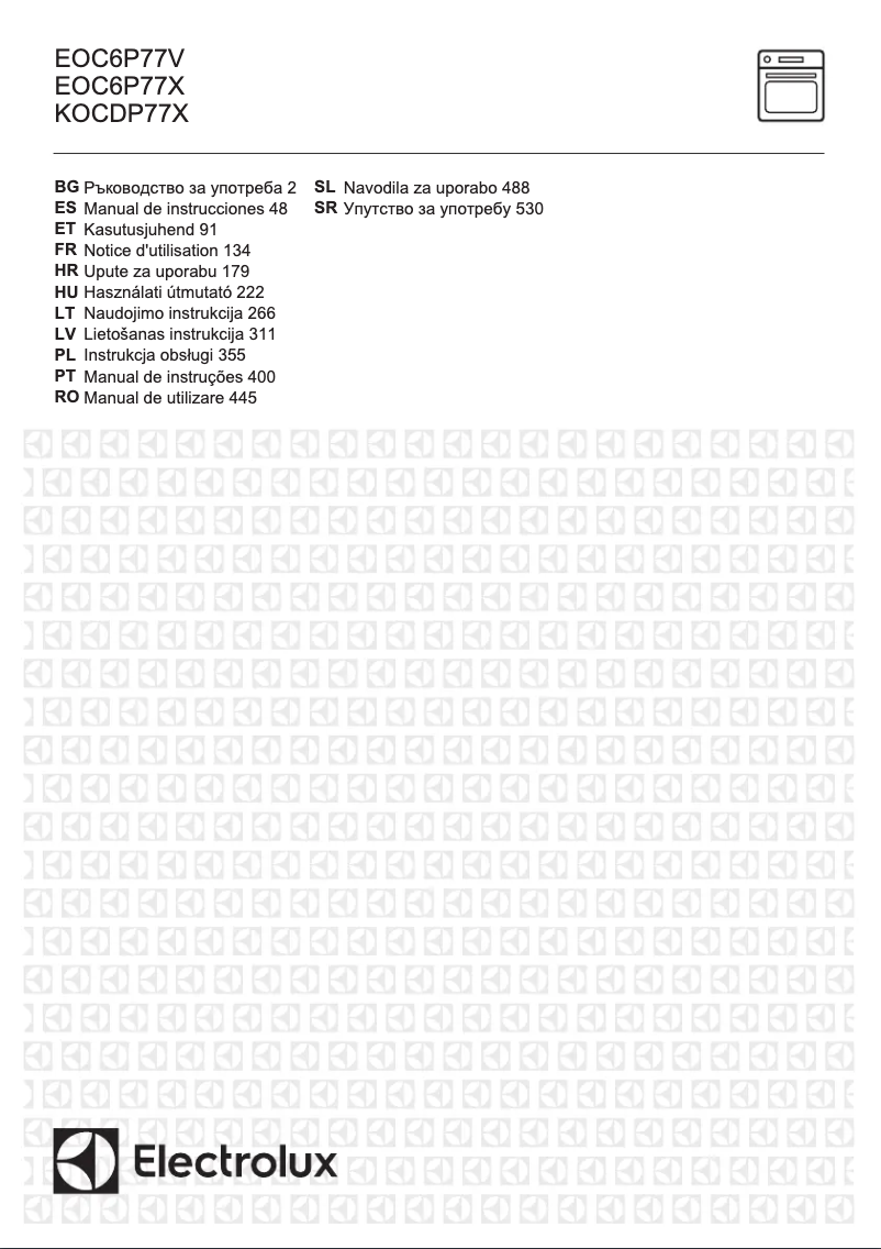 Page 1 de la notice Manuel utilisateur Electrolux EOC6P77V