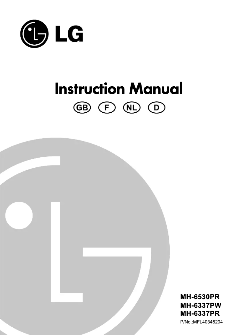 Page n°1 - Manuel utilisateur LG MH-6530PR