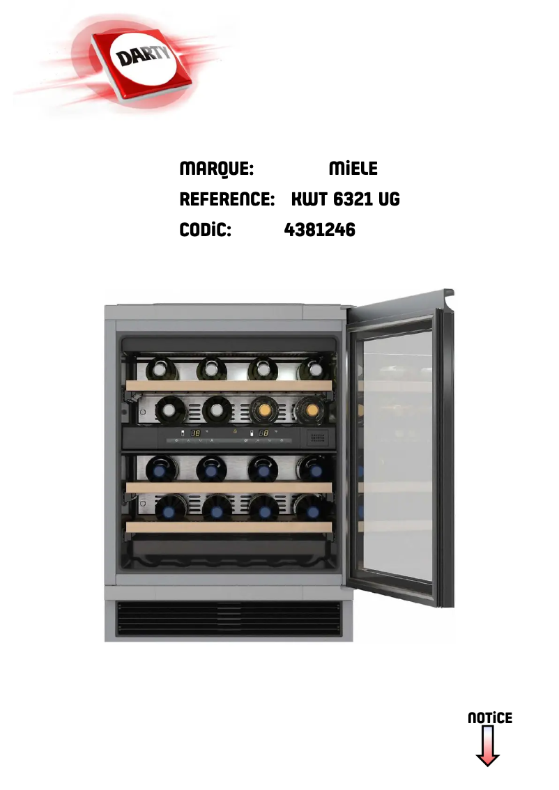 Page n°1 - Manuel utilisateur Miele KWT 6321 UG