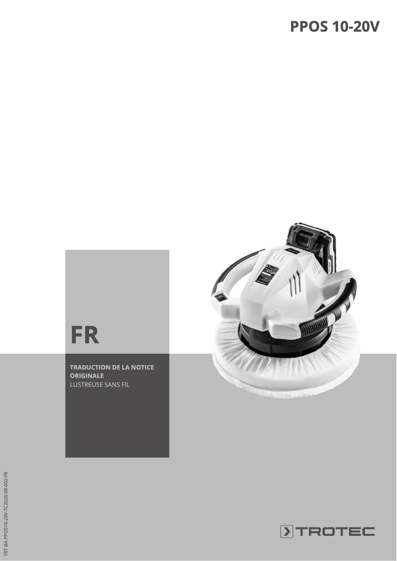Page 1 de la notice Manuel utilisateur Trotec PPOS 10-20V