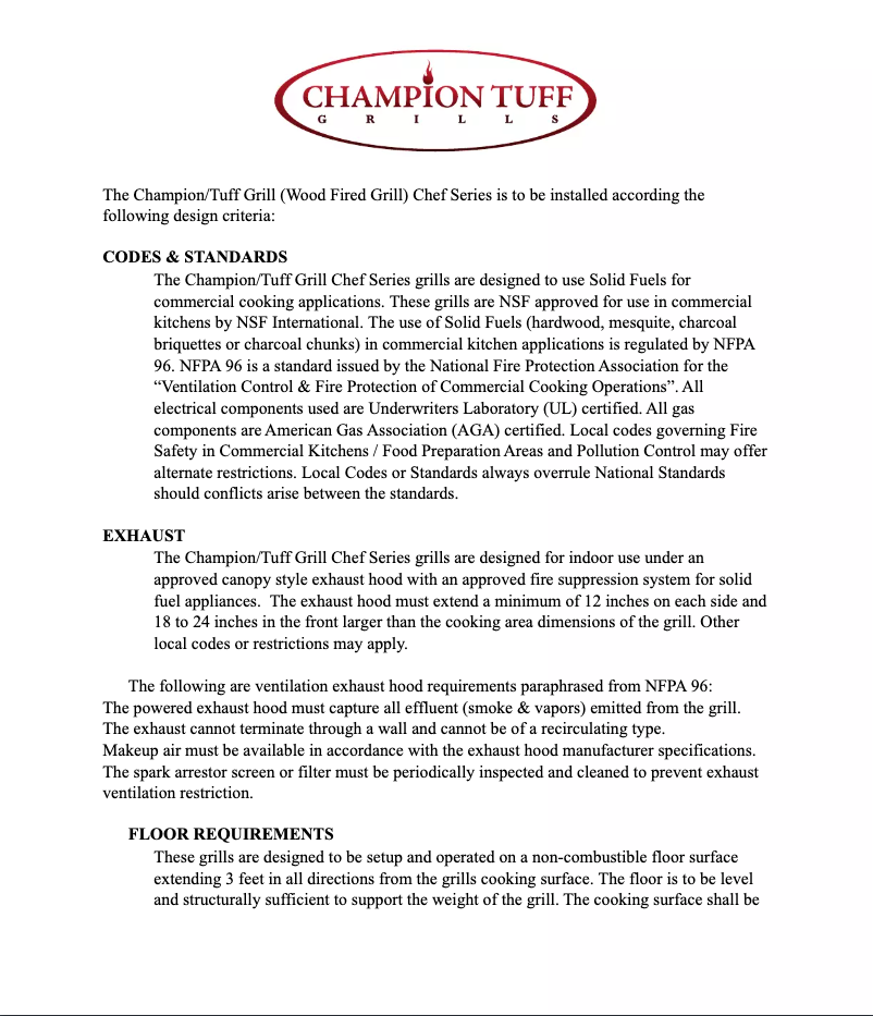 Page 1 de la notice Manuel utilisateur Champion Tuff Grills TG 60