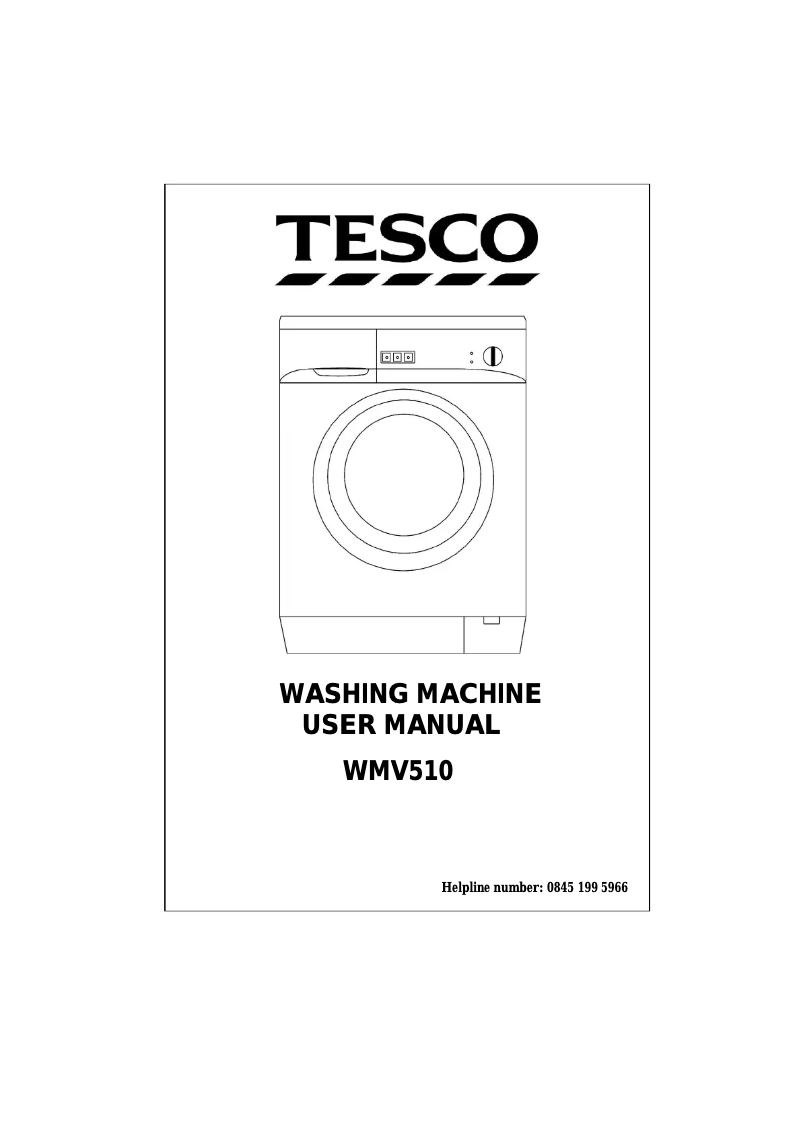 Page 1 de la notice Manuel utilisateur Tesco WMV510