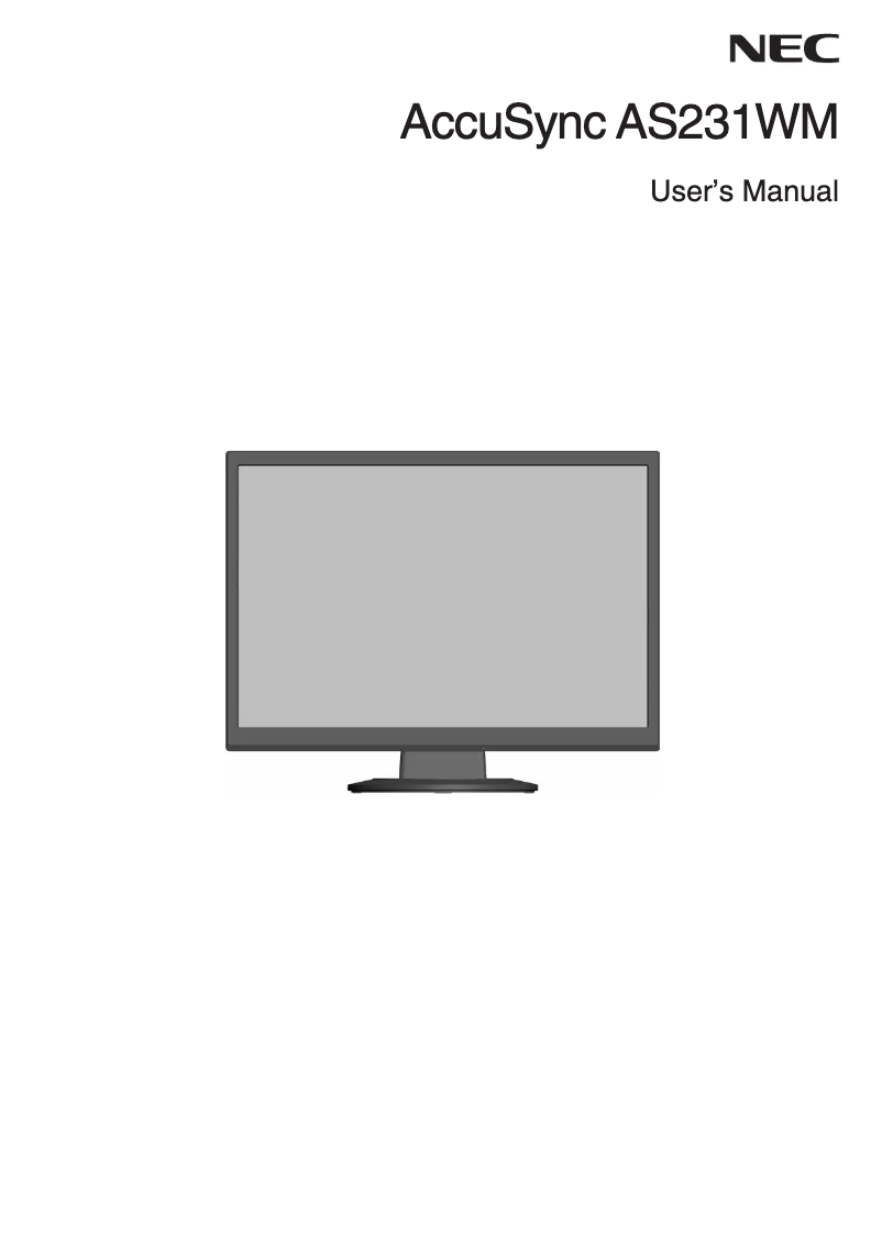 Page 1 de la notice Manuel utilisateur NEC AccuSync AS231WM
