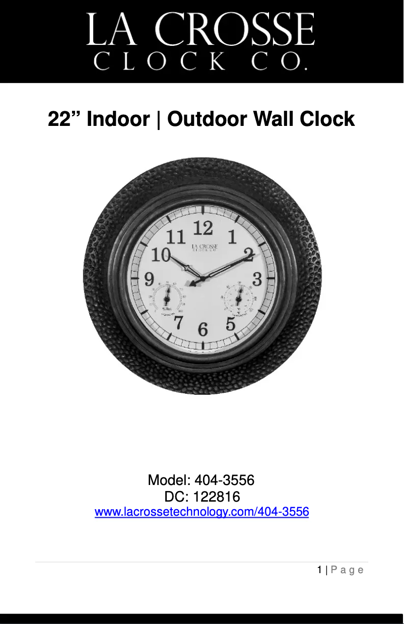 Image de la première page du manuel de l'appareil 404-3556