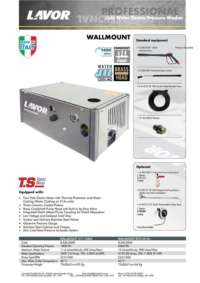 Image de la première page du manuel de l'appareil WALLMOUNT1211