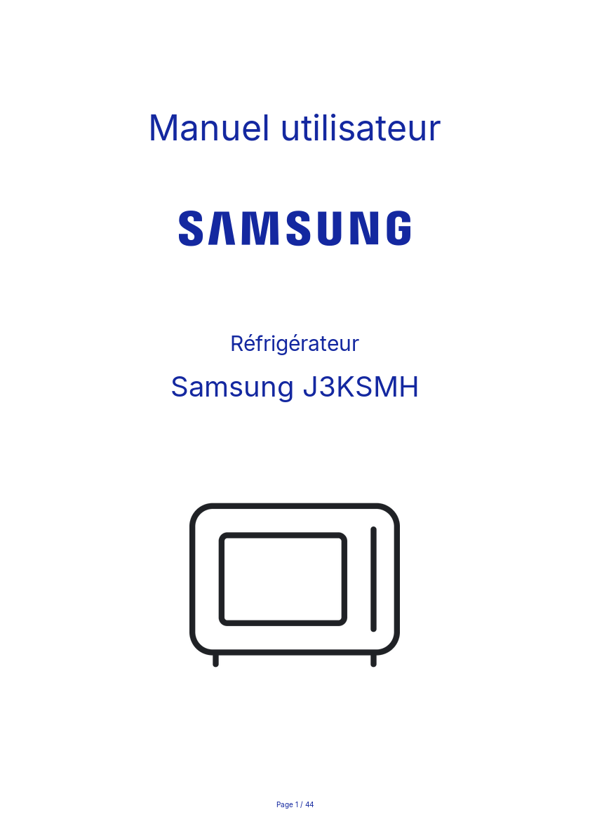 Page n°1 - Manuel utilisateur Samsung J3KSMH
