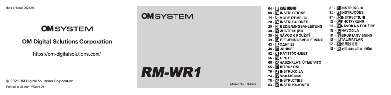 Page n°1 - Manuel utilisateur Olympus RM‑WR1