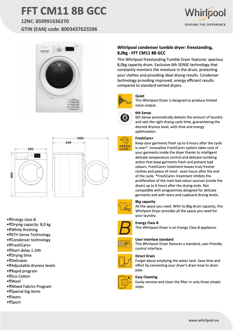 Image de la première page du manuel de l'appareil FFT CM11 8B