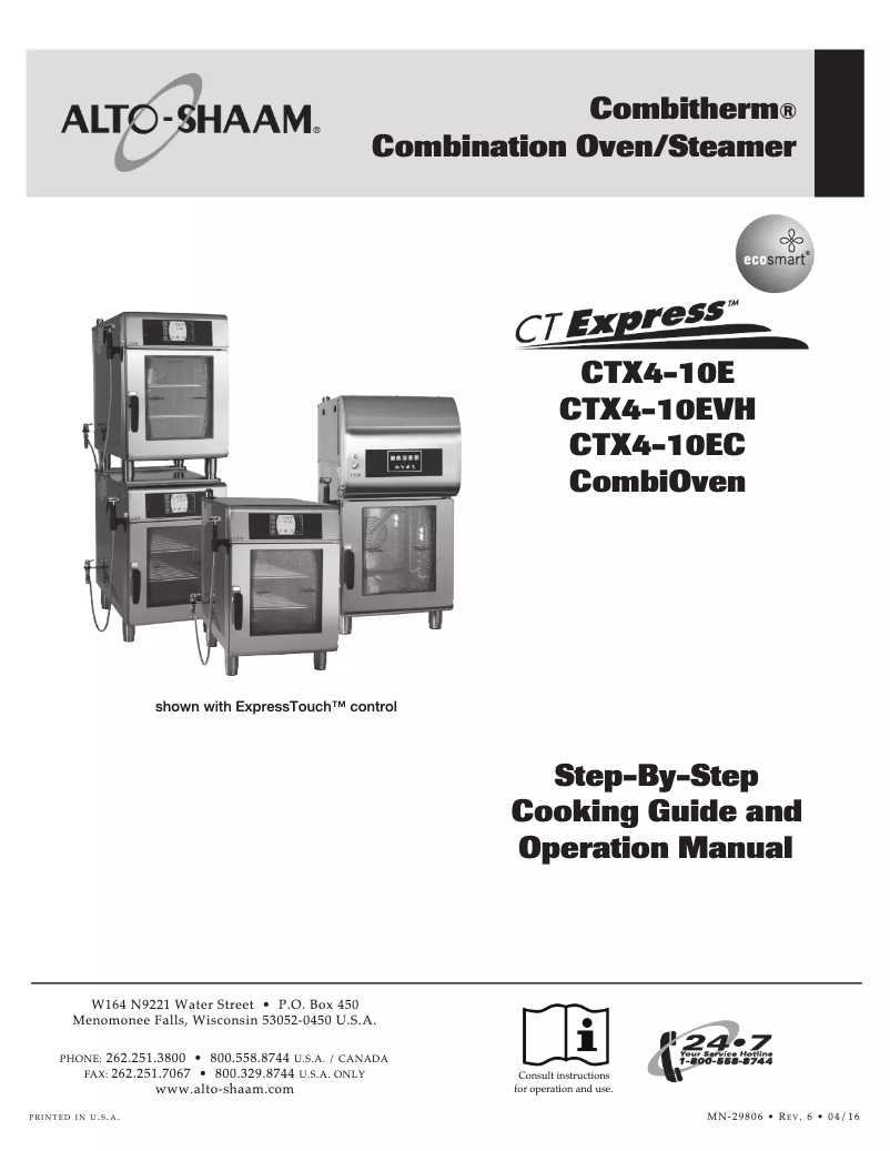 Page n°1 - Manuel utilisateur Alto-Shaam CTX4-10EC