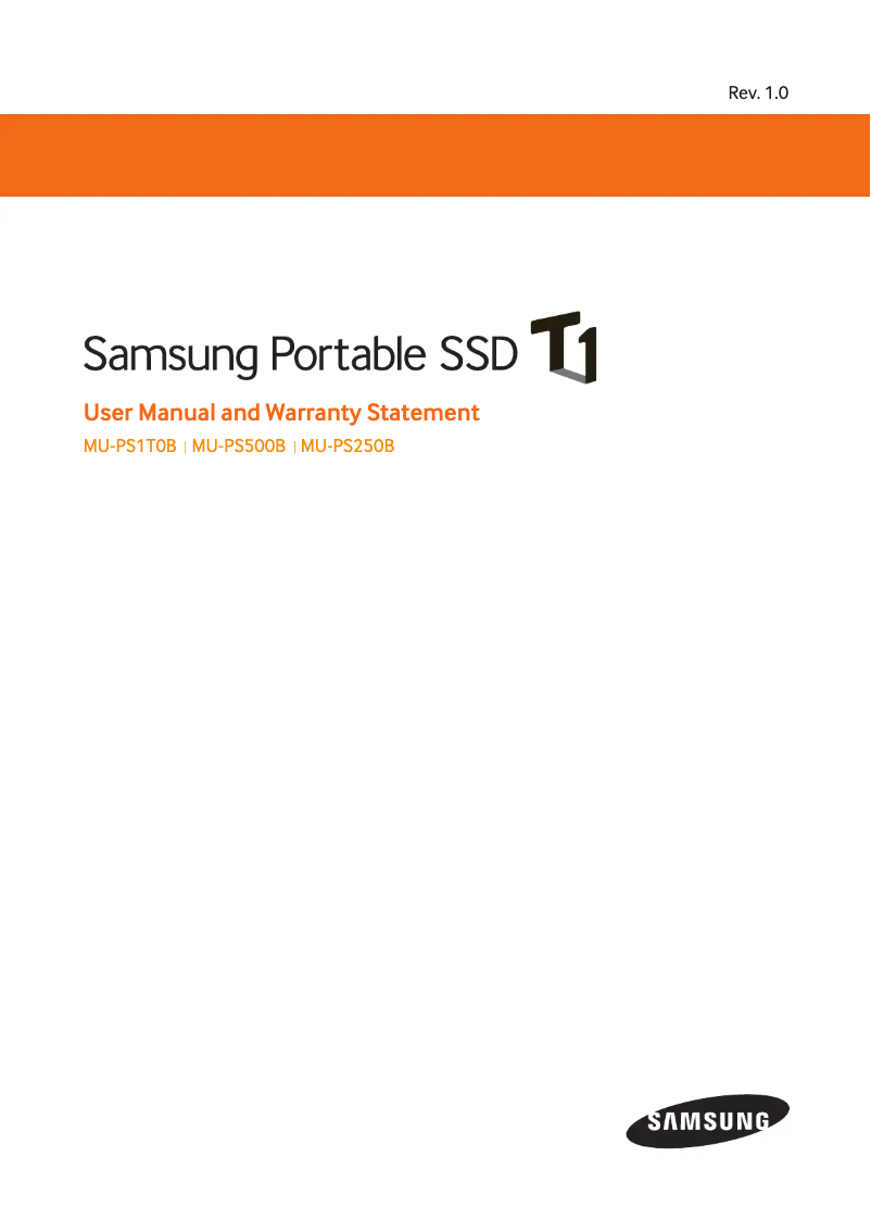 Page n°1 - Manuel utilisateur Samsung MU-PS1T0B T1