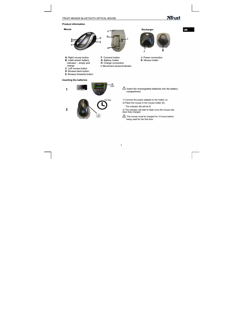 Image de la première page du manuel de l'appareil MI-5400X