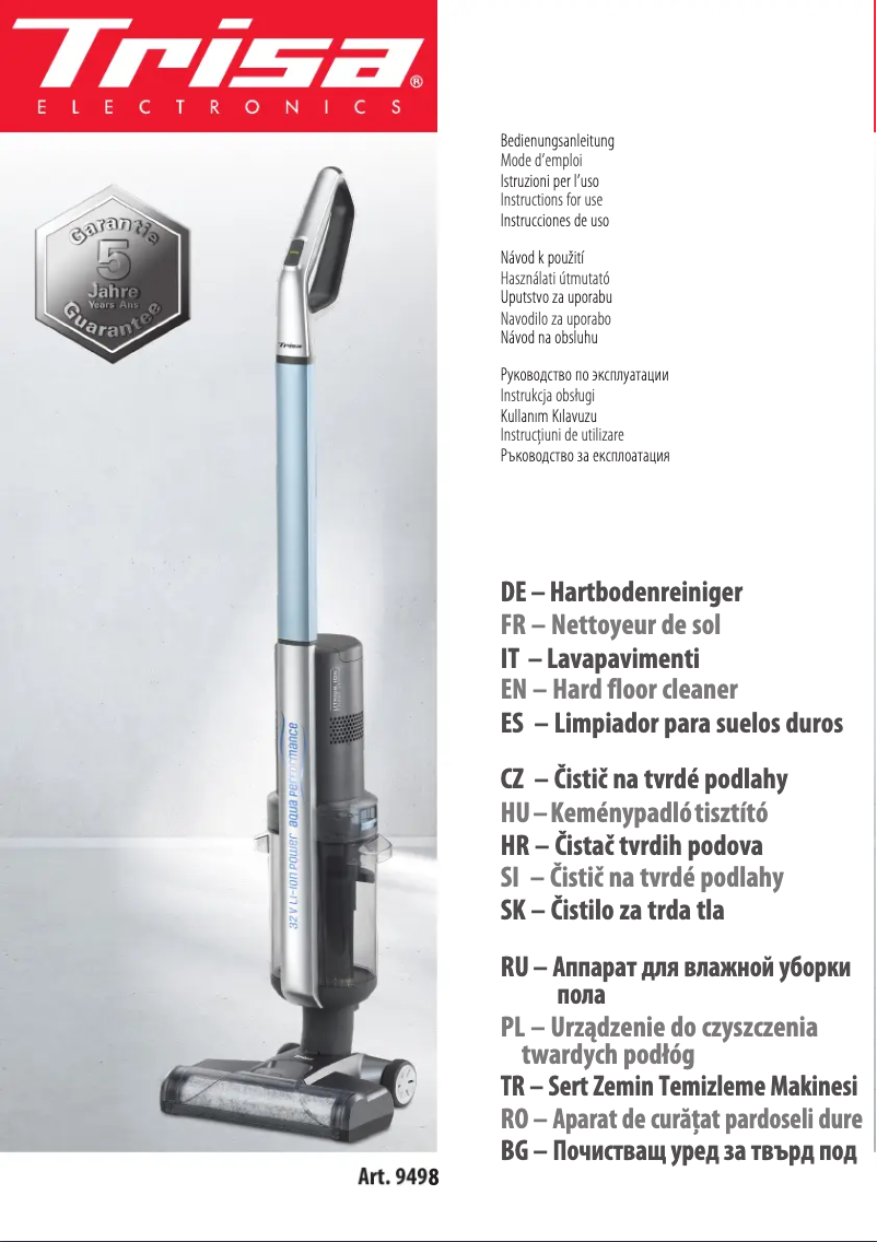 Image de la première page du manuel de l'appareil Wet Clean Professional T9813