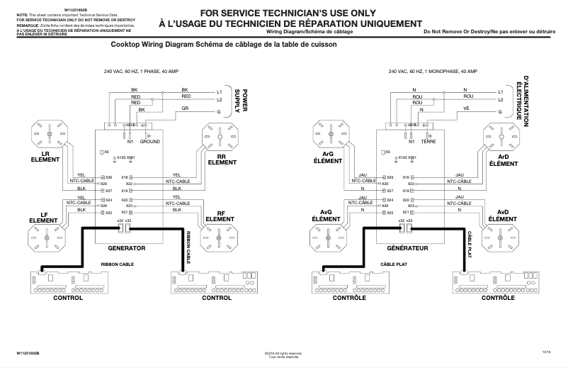 Page n°1 - Schéma de câblage JennAir JIC4730HS