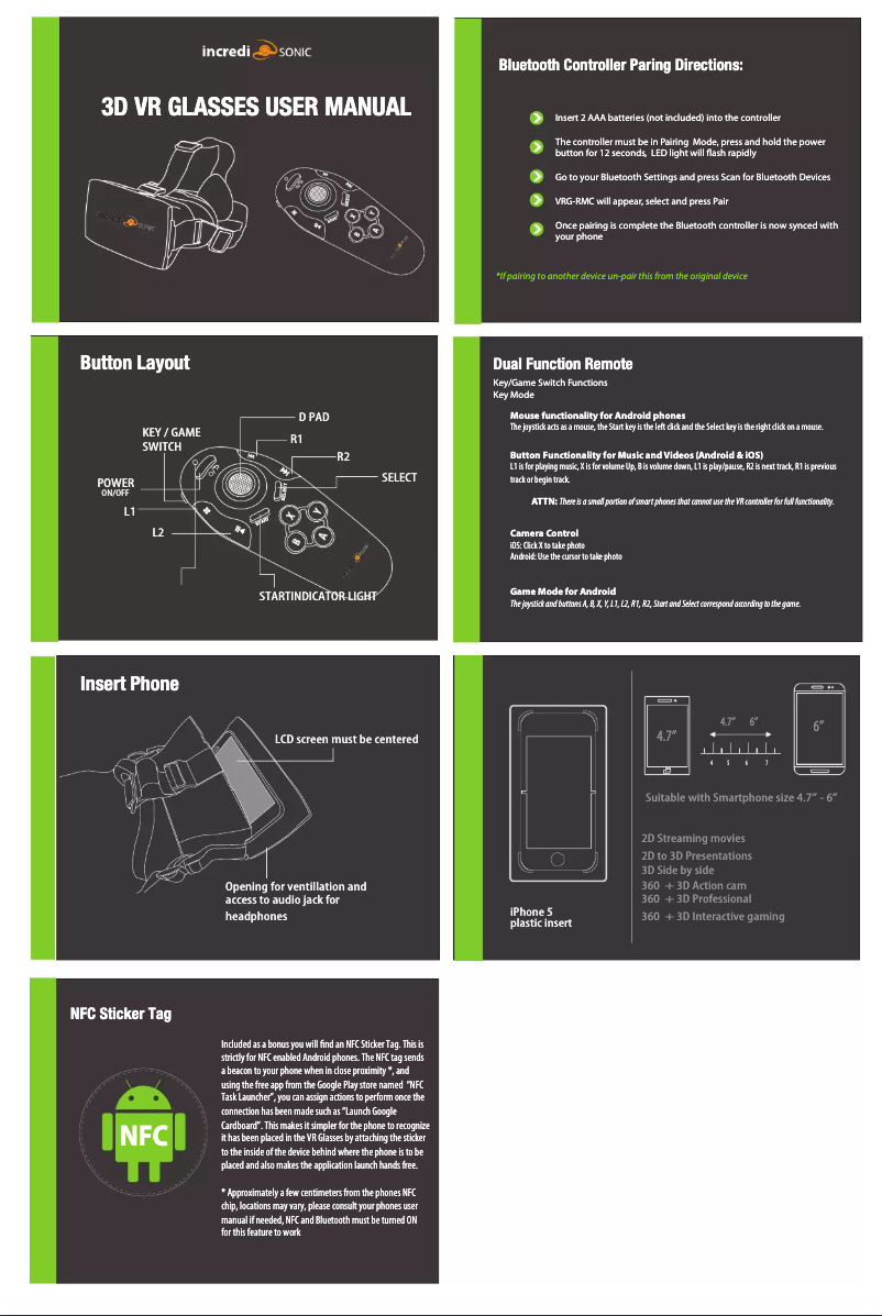 Page 1 de la notice Manuel utilisateur Incredisonic 3D