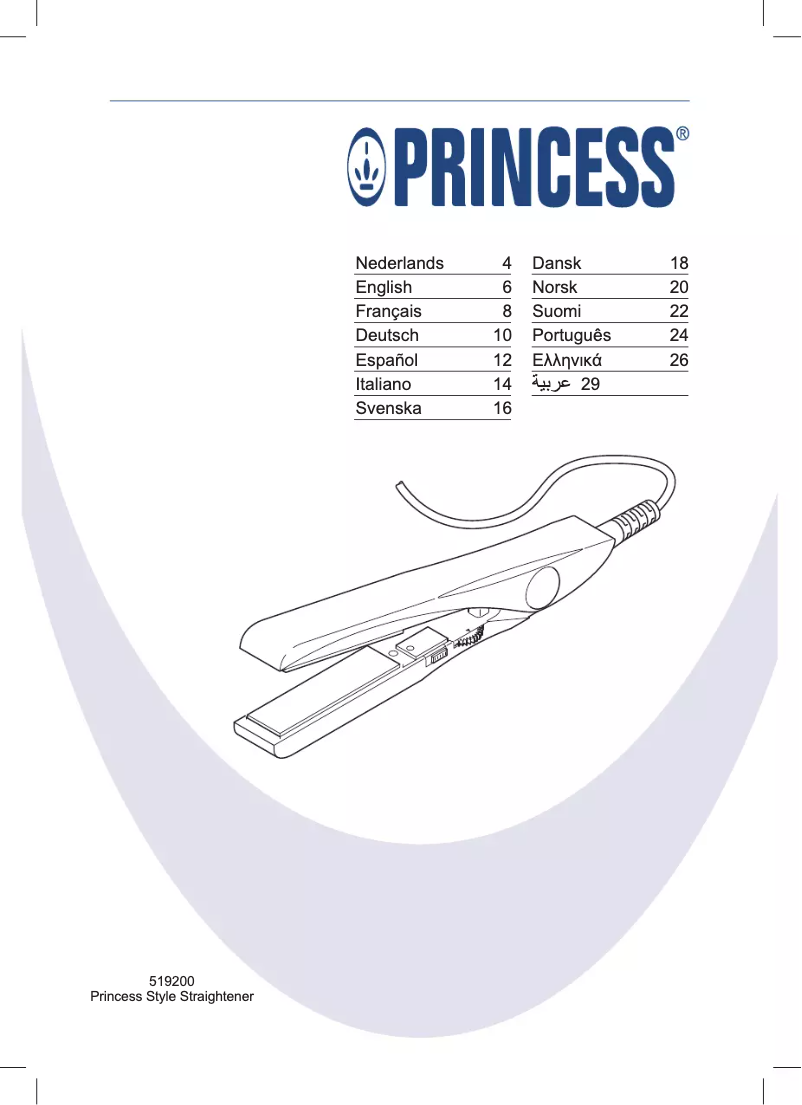 Page 1 de la notice Manuel utilisateur Princess Style 519200