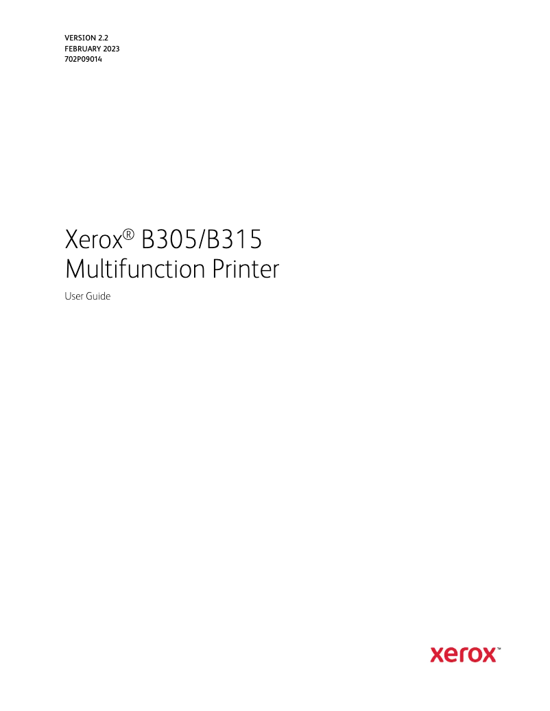 Page n°1 - Manuel utilisateur Xerox B305
