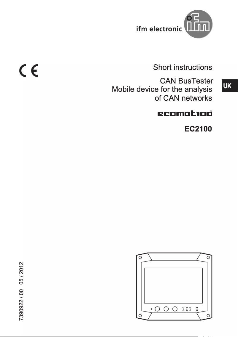 Page 1 de la notice Manuel utilisateur IFM EC2100
