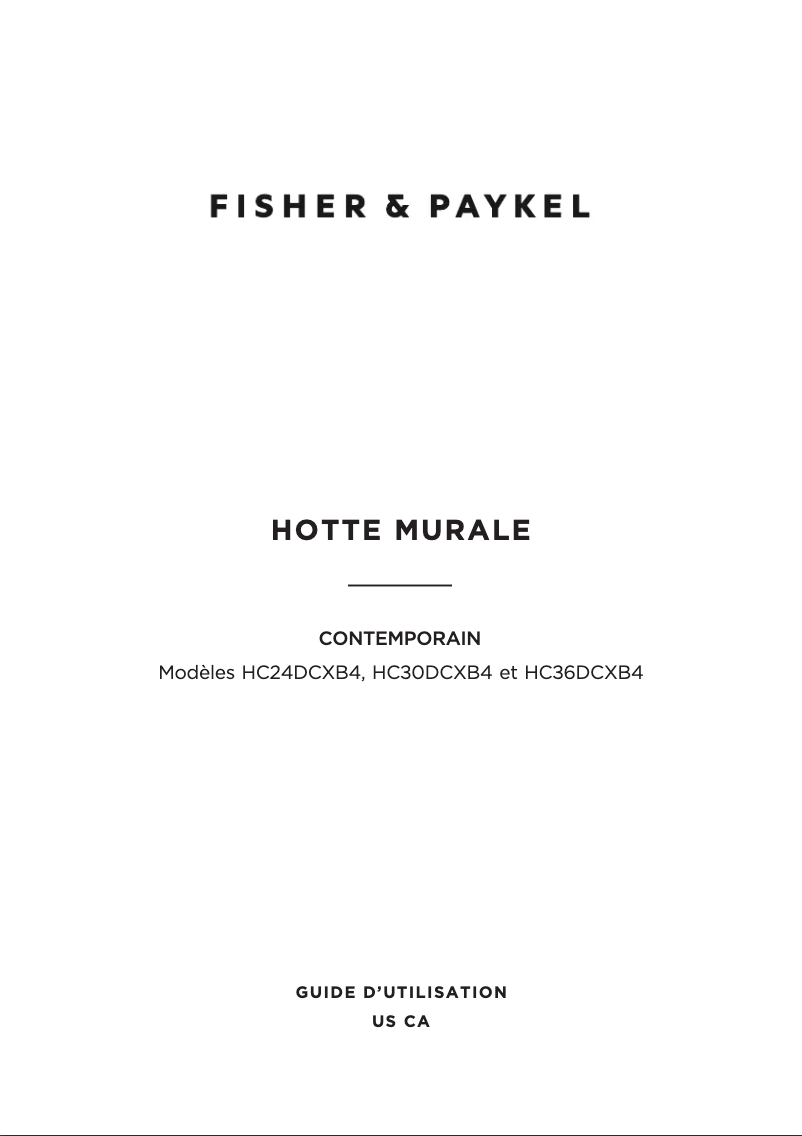 Page 1 de la notice Manuel utilisateur Fisher & Paykel HC30DCXB4