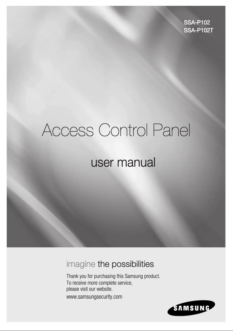 Page n°1 - Manuel utilisateur Samsung SSA-P102
