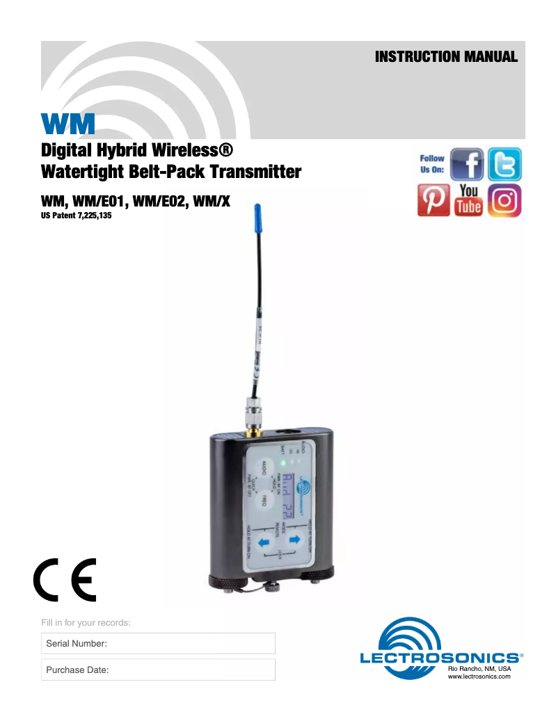 Image de la première page du manuel de l'appareil WM