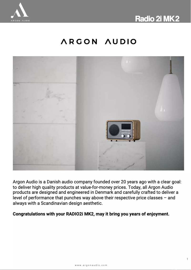 Imagen de la primera página del manual del dispositivo Radio 2i MK2