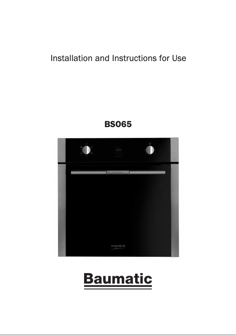 Page 1 de la notice Manuel utilisateur Baumatic BSO65