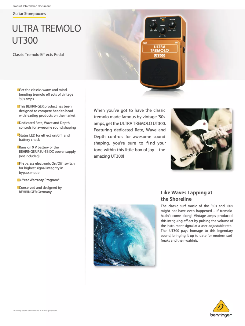Image de la première page du manuel de l'appareil Ultra Tremolo UT300