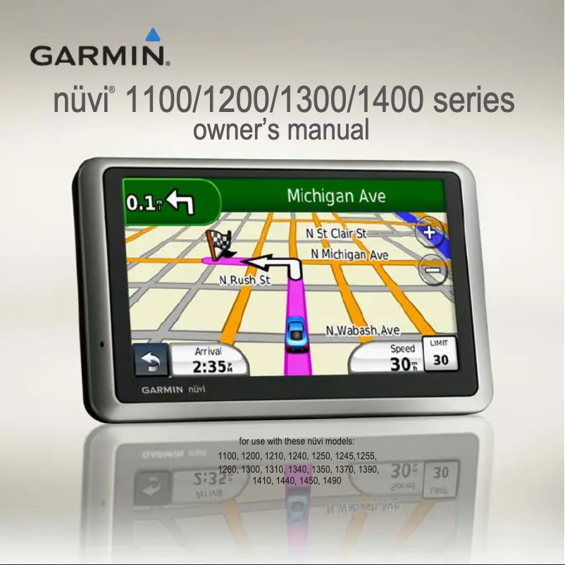 Page 1 de la notice Manuel utilisateur Garmin Nuvi 1390