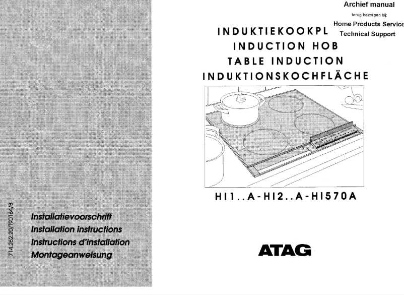 Page 1 de la notice Manuel utilisateur Atag HI570A