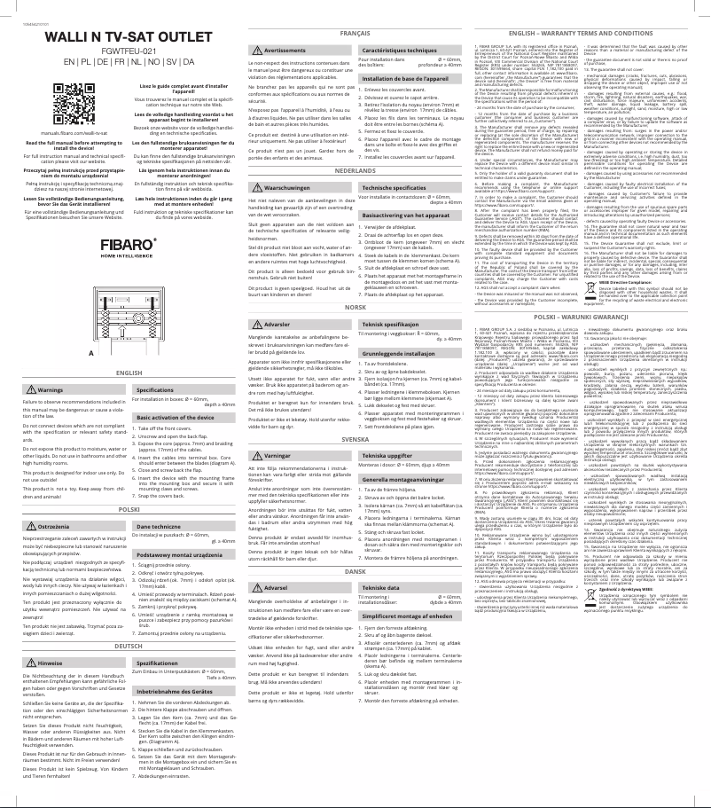 Image de la première page du manuel de l'appareil Walli N TV-SAT Outlet