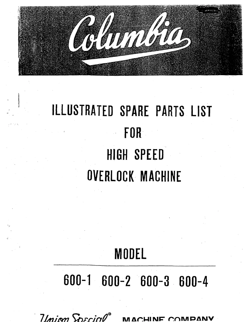 Page 1 de la notice Manuel utilisateur Union Special 600-3