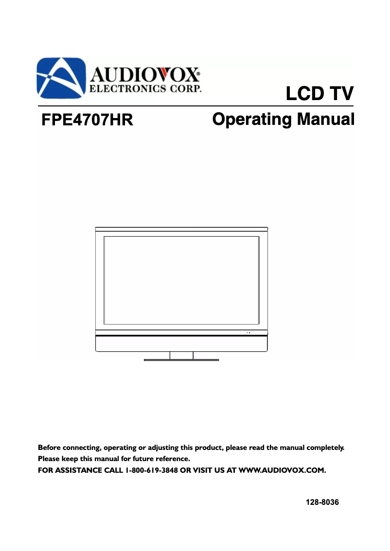 Image de la première page du manuel de l'appareil FPE4707HR