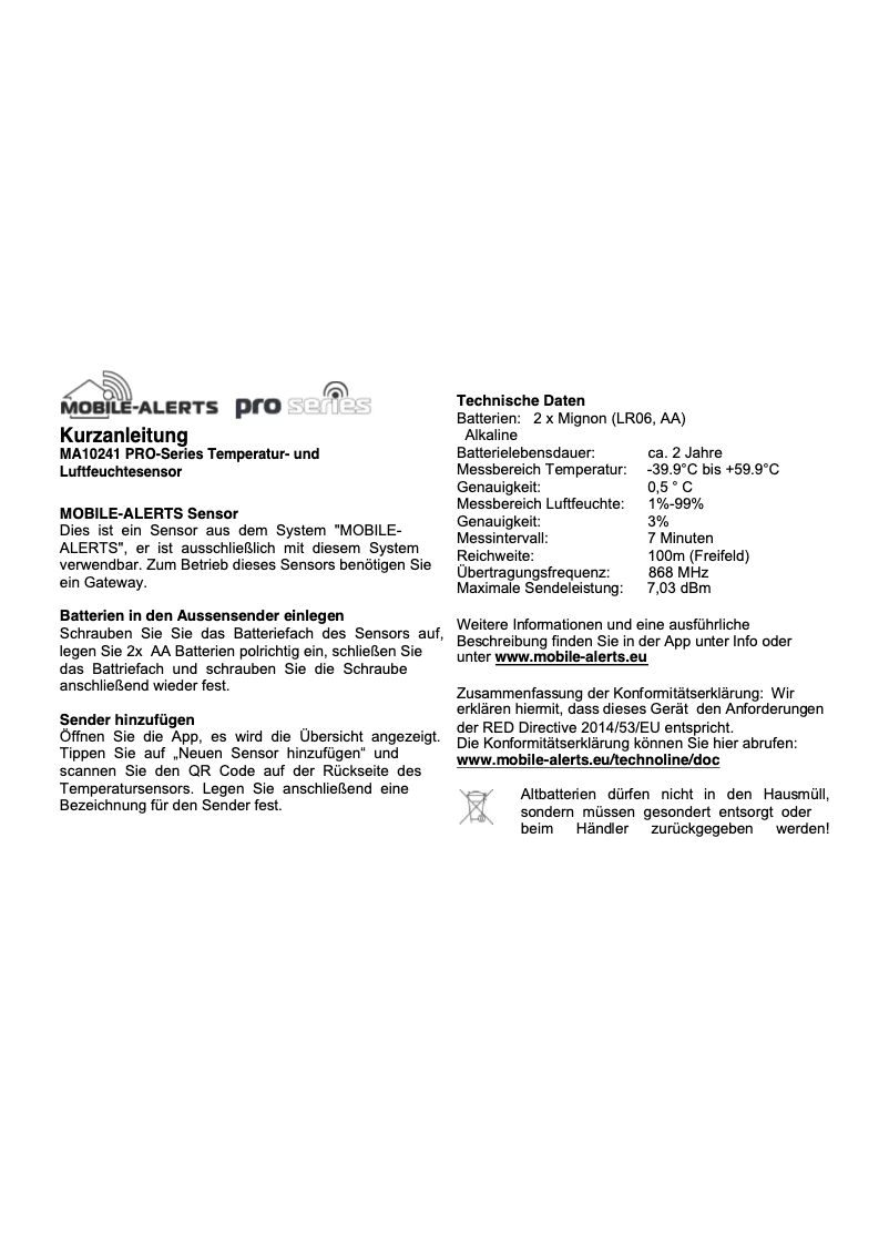 Image de la première page du manuel de l'appareil MA 10241