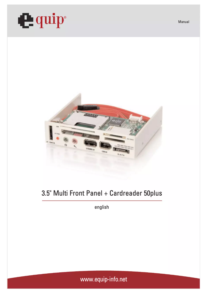 Image de la première page du manuel de l'appareil USB 2.0 Multi-Frontpanel 3.5"