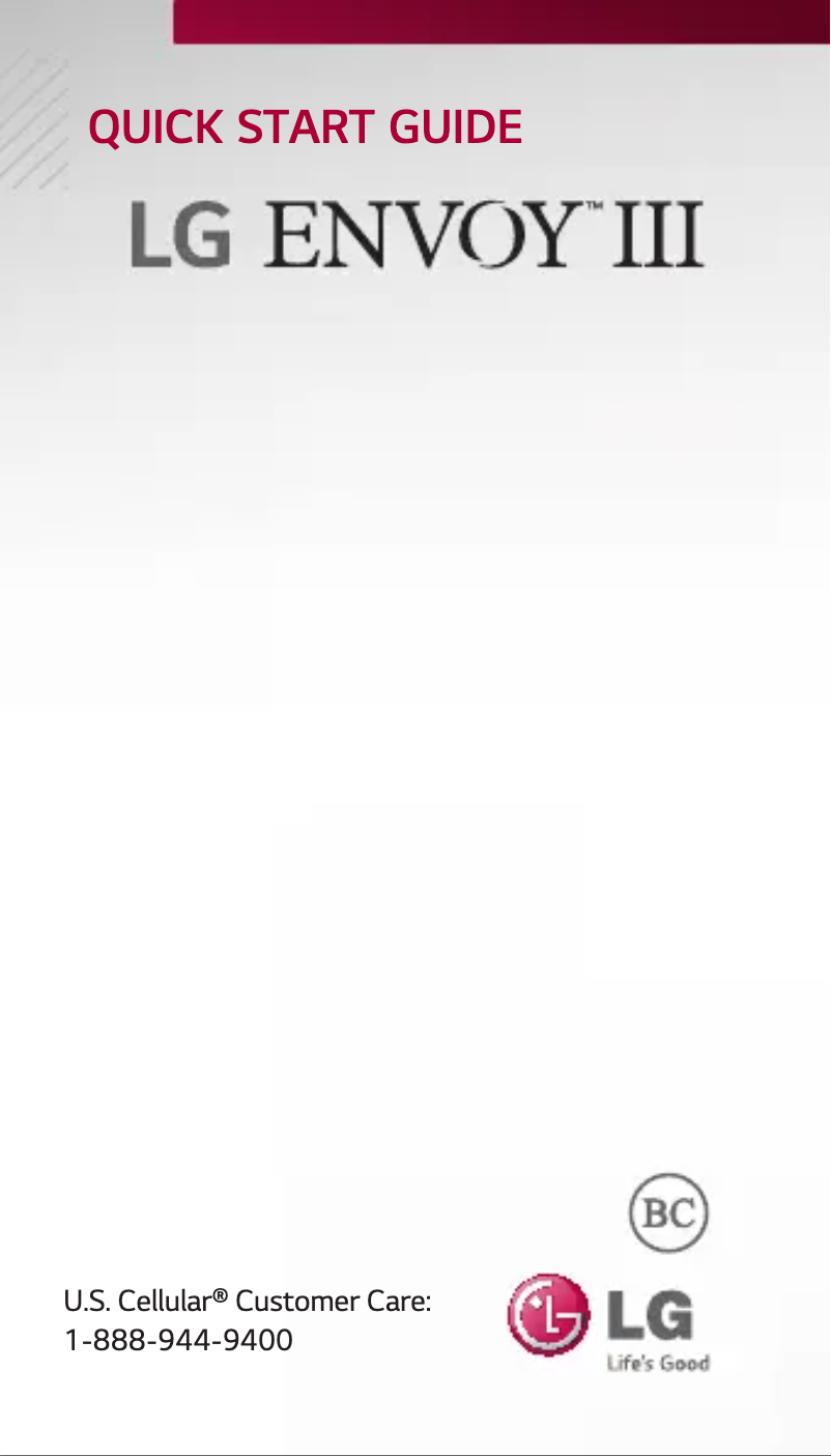 Página 1 del manual Guía de inicio rápido LG Envoy III
