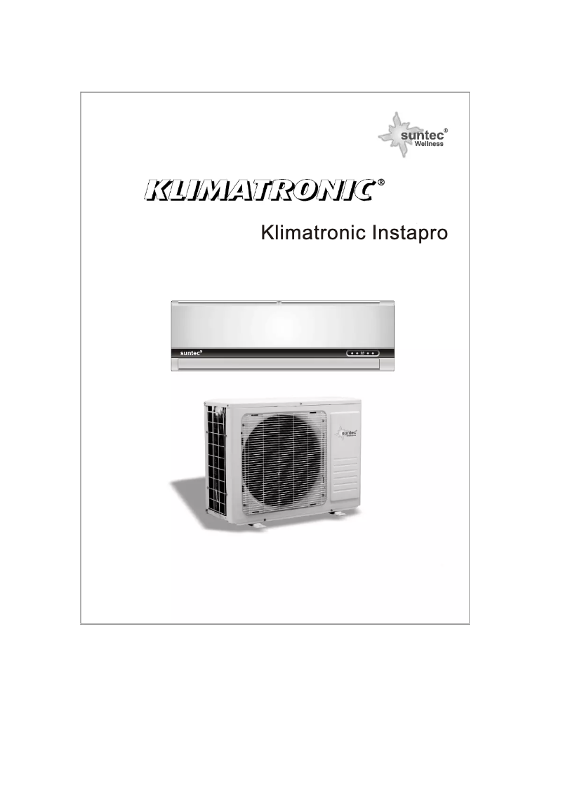 Image de la première page du manuel de l'appareil Klimatronic Instapro