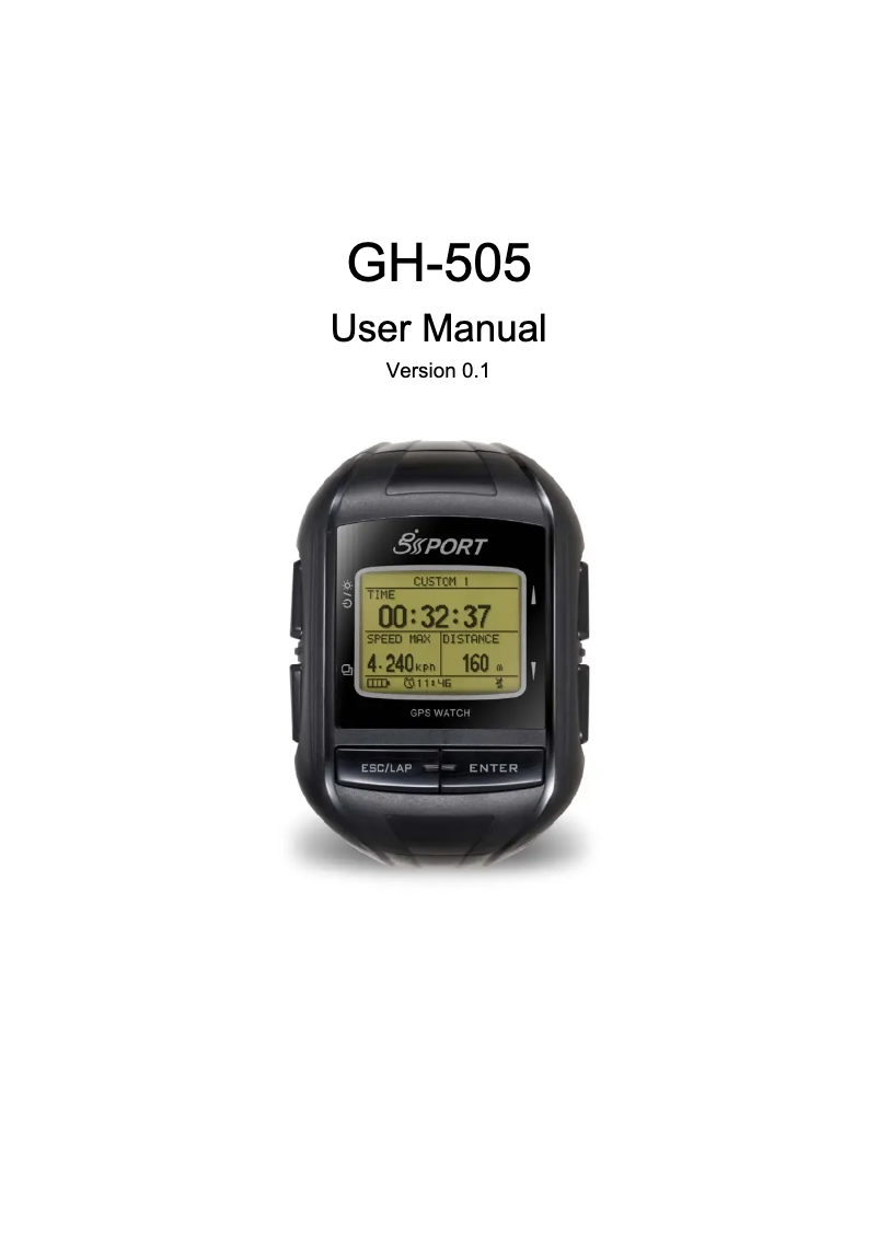 Page n°1 - Manuel utilisateur GlobalSat GH-505