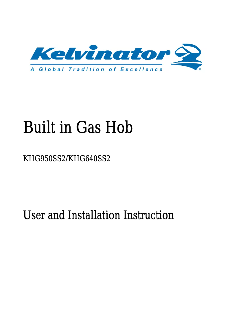 Page n°1 - Manuel utilisateur Kelvinator KHG640SS2