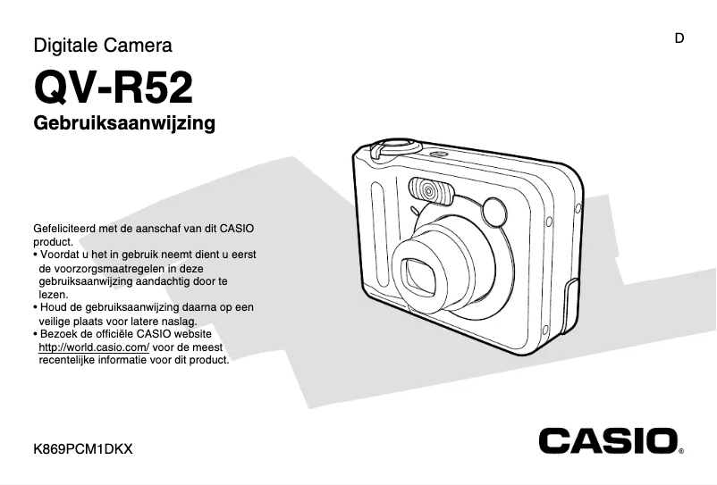 Page 1 de la notice Manuel utilisateur Casio QV-R52