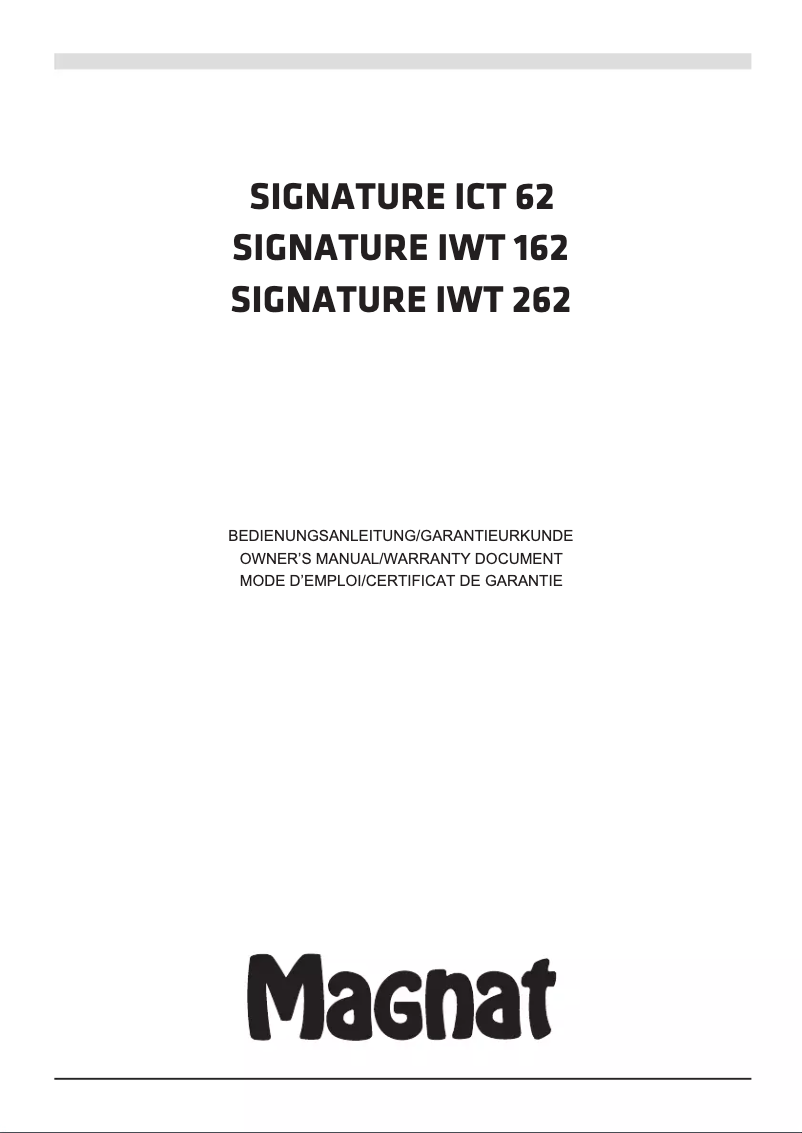 Page 1 de la notice Manuel utilisateur Magnat Signature IWT 262