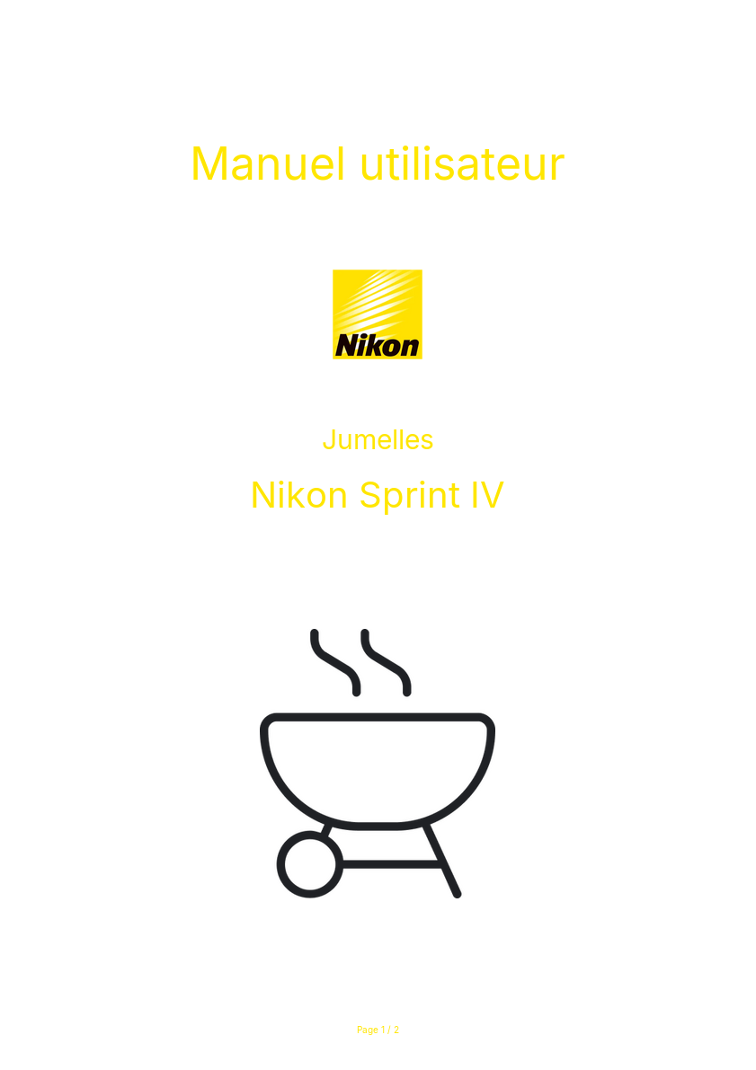 Page n°1 - Manuel utilisateur Nikon Sprint IV