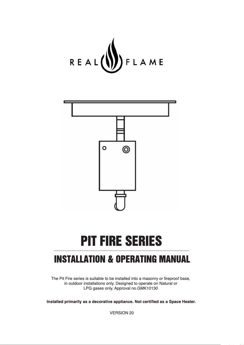 Page 1 de la notice Manuel utilisateur Real Flame Pit Fire 400 X 800
