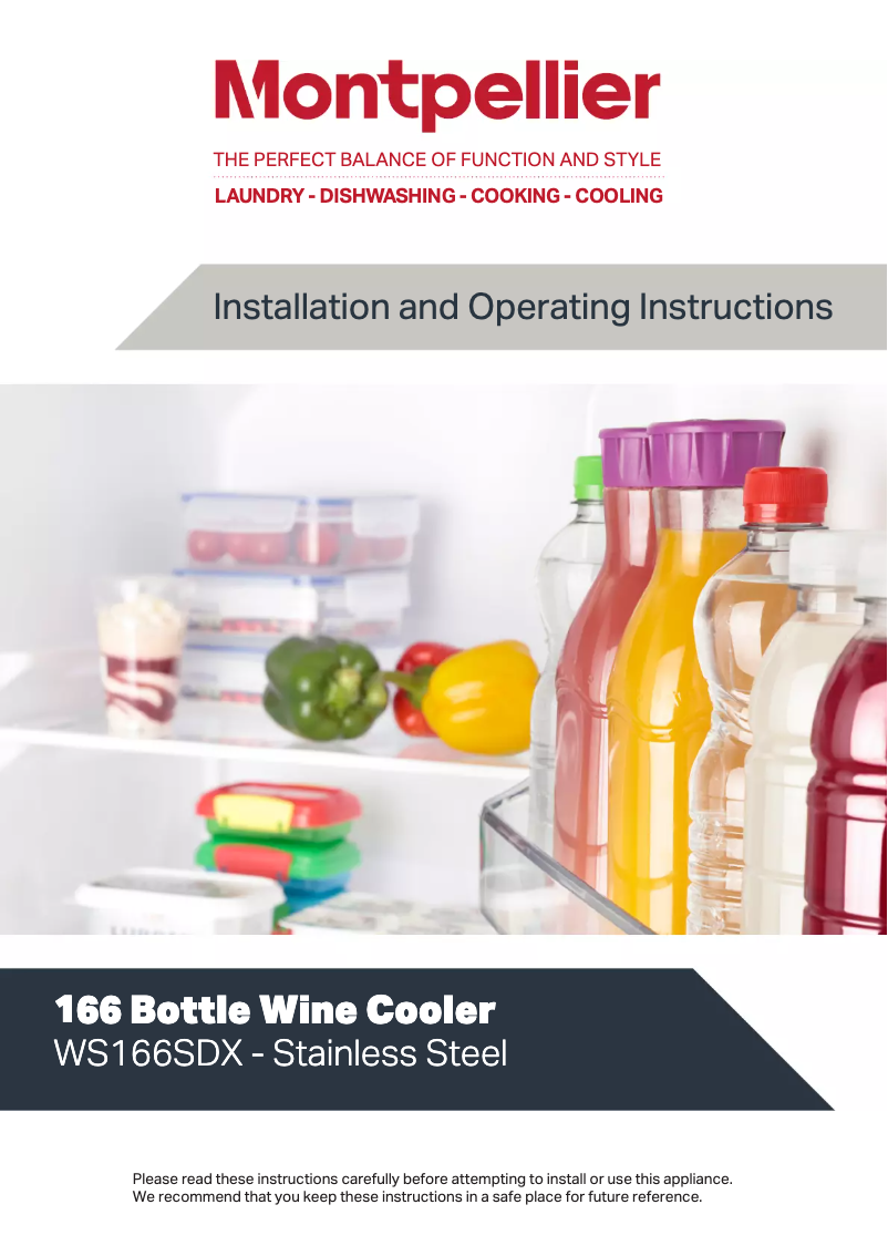 Page 1 of the manual User Manual Montpellier WS166SDX