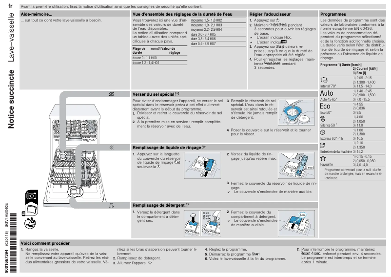 Page 1 de la notice Manuel utilisateur Bosch SGV4HBX40E