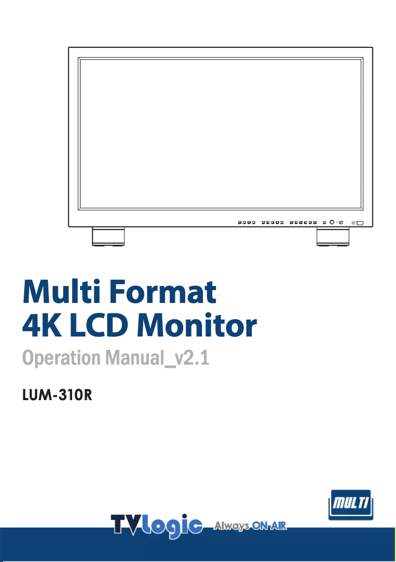 Page n°1 - Manuel utilisateur TVLogic LUM-310