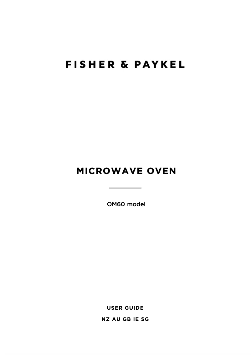 Page 1 de la notice Manuel utilisateur Fisher & Paykel OM60NDB1